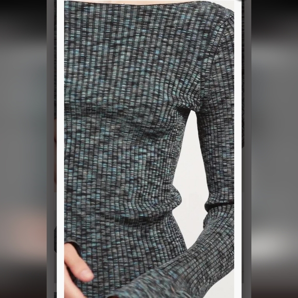 Theory space dye boatneck sweater - size small to medium - black/blue/multicolor - Picture 10 of 11